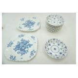 Vintage Blue and White Plates & Berry Bowls