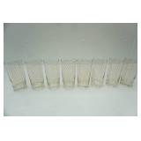 Vintage Tumblers w/ Gold Diagonal Lines Pattern. 5.5" tall 8ct