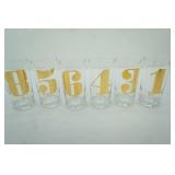 Vintage MCM "Lucky Numbers" cocktail glasses (6ct)
