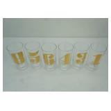 Vintage MCM "Lucky Numbers" cocktail glasses (6ct)