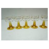 Vintage German Schmitt Sohne amber beehive wine goblets (5ct)