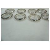 Vintage Leonard silver-plated/crystal glass coasters. Sunburst/Starburst design