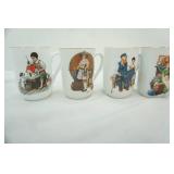 Vintage Norman Rockwell Coffee Mugs 8ct