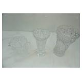 Vintage Cut Glass/Crystal Vases & Pressed Glass Ice Bucket