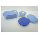 Tupperware & Food Storage Containers w/Lids (4ct) blue lids