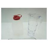 Anchor Hocking Baking Dish, Tupperware Juice Container, Water Pitcher 11" tall by 4"