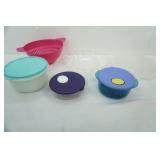 Tupperware Food Storage Containers w/lids, strainer, deviled egg container
