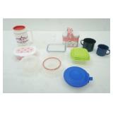 Small Food Storage Containers w/lids (7ct), Graniteware Mugs, and more