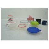 Small Food Storage Containers w/lids (7ct), Graniteware Mugs, and more