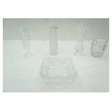 Antique/Vintage Crystal & Pressed Glass Vases & Dish
