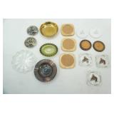 Vintage Ashtray Collection-vintage Fabulous Las Vegas souvenir roulette wheel ashtray, brass dish