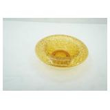 Vintage Dugan Tree of Life Marigold Carnival Rolled Rim Bowl & Candlestick Holder