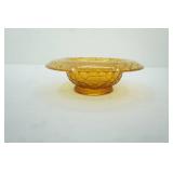 Vintage Dugan Tree of Life Marigold Carnival Rolled Rim Bowl & Candlestick Holder