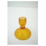 Vintage Dugan Tree of Life Marigold Carnival Rolled Rim Bowl & Candlestick Holder