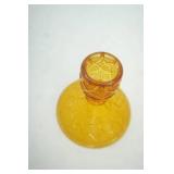 Vintage Dugan Tree of Life Marigold Carnival Rolled Rim Bowl & Candlestick Holder