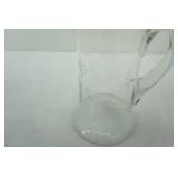 Vintage Etched Glass Pitcher 9.25" tall