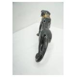 Vintage MCM ceramic black panther statue (has crack in back) 20.5" long by 8.5"tall
