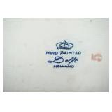 (4ct) Vintage Delft Hand Painted Tiles. Holland. 6" square