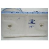 Vintage Delft Blue Dutch Holland Ceramic Taper Candle Holders, Elesva Holland 757 Delft Candle Holder, Flow Blue & WHite porcelain candlestick holders