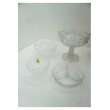 Vintage Indiana Glass Double Pinwheel Juno Open Compote and more