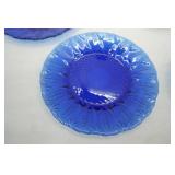 Vintage Avon Royal Sapphire Cobalt Blue 8" Salad Plates, Pedestal Candy Dish, and Candle Holder
