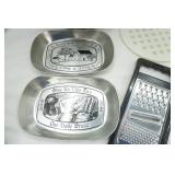 Bundt Pan, Cooling Rack, Give Us Our Daily Bread Tin Dish, vintage juicer, grater