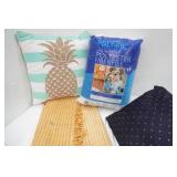 Storage Tote, Rug, Throw Pillows, Batting