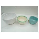 ceramic/stoneware mixing bowls, decorative ceramic basket
