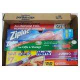 Kitchen Supplies: potion cups, aluminum foil, ziplock bags, hefty bags