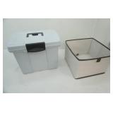 Portable File Box, collapsible canvas storage bin