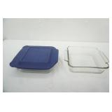 Pyrex Ware & Anchor Hocking 9"x 9" baking dishes w/1 cover