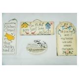 Slate Wall Decor (2ct), ceramic "Kitchen Closed" wall decor, Grandmother ceramic plate