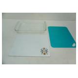 Cutting Boards, Pyrex glass baking pan 10"x 14.5"
