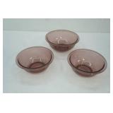 Amethyst Glass Pyrex Nesting Mixing Bowls (3ct)