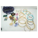 Cross Stitch & Needlepoint Hoops, thread, needles, 2 canvas bags