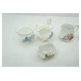 Vintage Fine China Sugars, Creamers, butter pats, small plate, rose tea cup