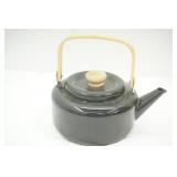 Vintage black enamel teapot