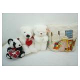 TY Stuffed Bears, Vintage Embroidery Pillow