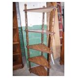 Vintage Wooden Corner Shelf 58"Hx 21"Wx 12"D