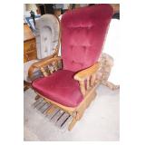Glider Rocker w/Red Cushions