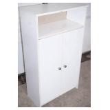 white pressed wood cabinet 19.5"Wx9.5"Wx34"D