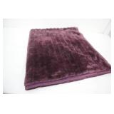Faux Fur Plush Blanket. Purple. 50"x52"