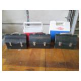 Trio of vintage Tin lunch boxes and...