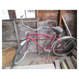 Contents of shed including a large water tank, vintage bike, antique door knobs and more!