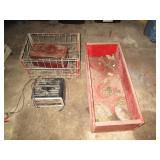 Vintage metal milk crate and wood d...