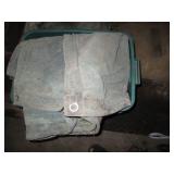 Totes of assorted size tarps, drop ...