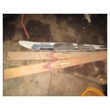 Pair of Vintage wood water skis plu...