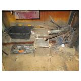 Vintage metal, plastic tool boxes a...