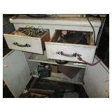 Vintage wood cabinet plus all conte...