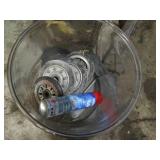 Vintage metal stool, 2-step plastic...